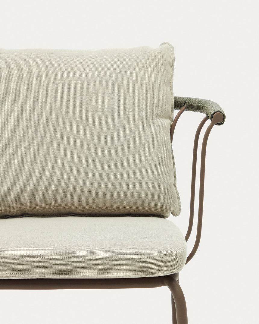 Salguer stapelbarer Hocker aus Seil und Stahl mit Finish in Braun 66 cm - ZEN ZONE Furniture