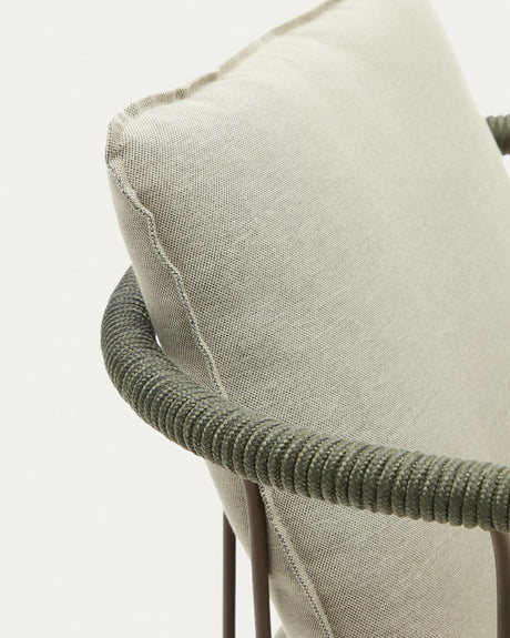 Salguer stapelbarer Hocker aus Seil und Stahl mit Finish in Braun 66 cm - ZEN ZONE Furniture