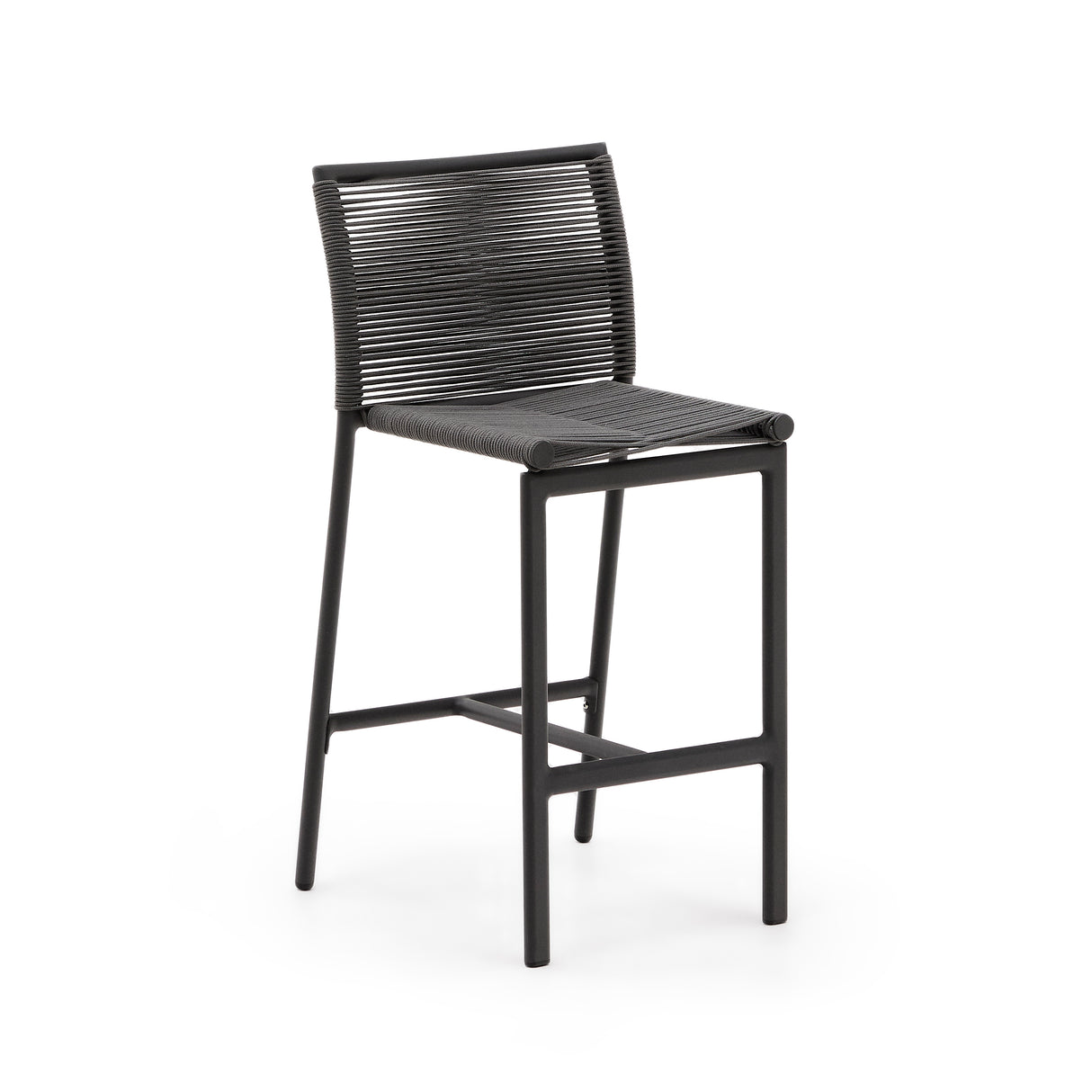 Culip Outdoor-Hocker aus Seil und grauem Aluminium 65 cm - ZEN ZONE Furniture