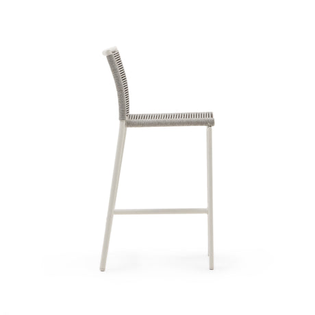 Culip Outdoor-Hocker aus Seil und weißem Aluminium 65 cm - ZEN ZONE Furniture