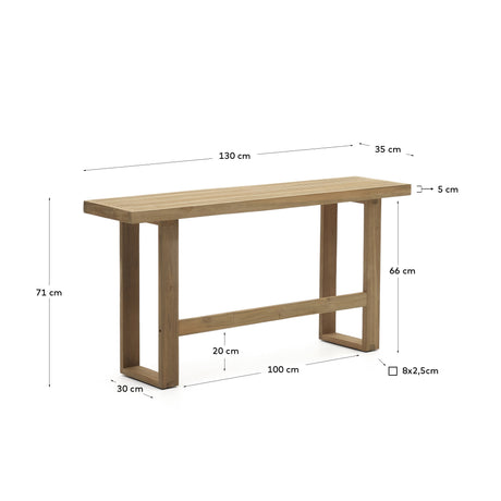 Canadell hohe Bank 100% outdoor aus massivem recyceltem Teakholz 130 cm - ZEN ZONE Furniture