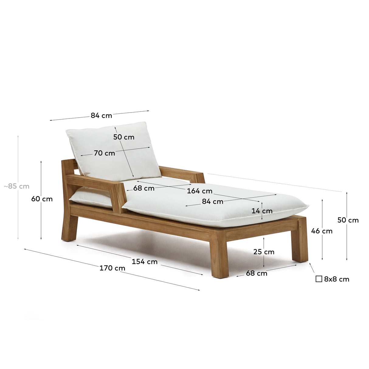 Forcanera Liegestuhl aus massivem Teakholz - ZEN ZONE Furniture