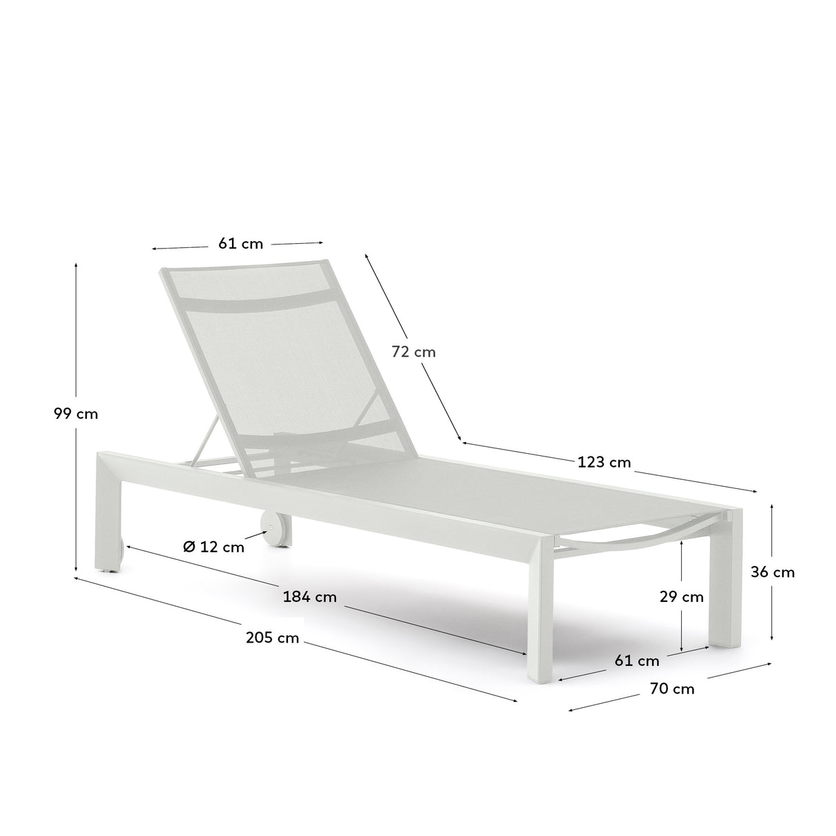 Canutells Aluminium Liegestuhl mit weißem Finish - ZEN ZONE Furniture