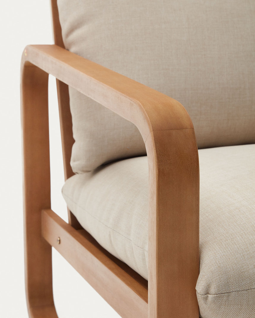 Sacaleta 2-Sitzer-Sofa aus massivem Eukalyptusholz 142 cm 100% FSC - ZEN ZONE Furniture