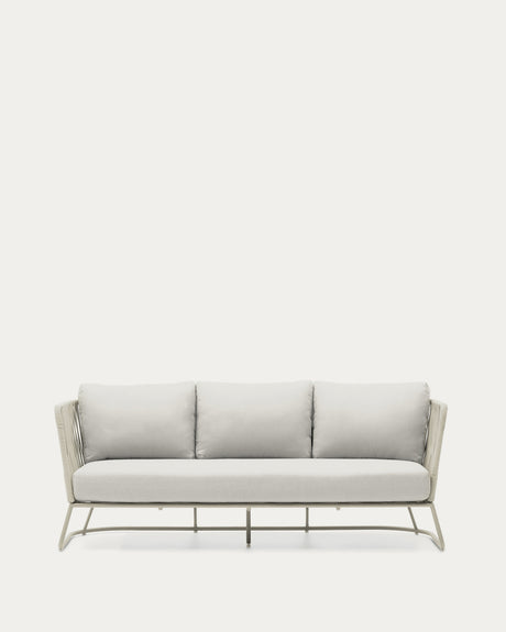 3-Sitzer-Outdoor-Sofa Saconca aus Seil und grau verzinktem Stahl 189 cm - ZEN ZONE Furniture