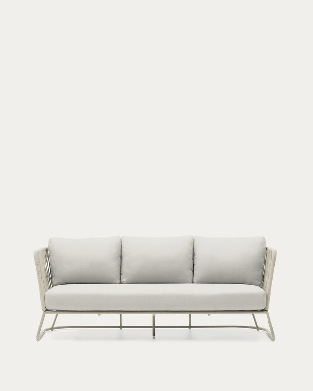 3-Sitzer-Outdoor-Sofa Saconca aus Seil und grau verzinktem Stahl 189 cm - ZEN ZONE Furniture