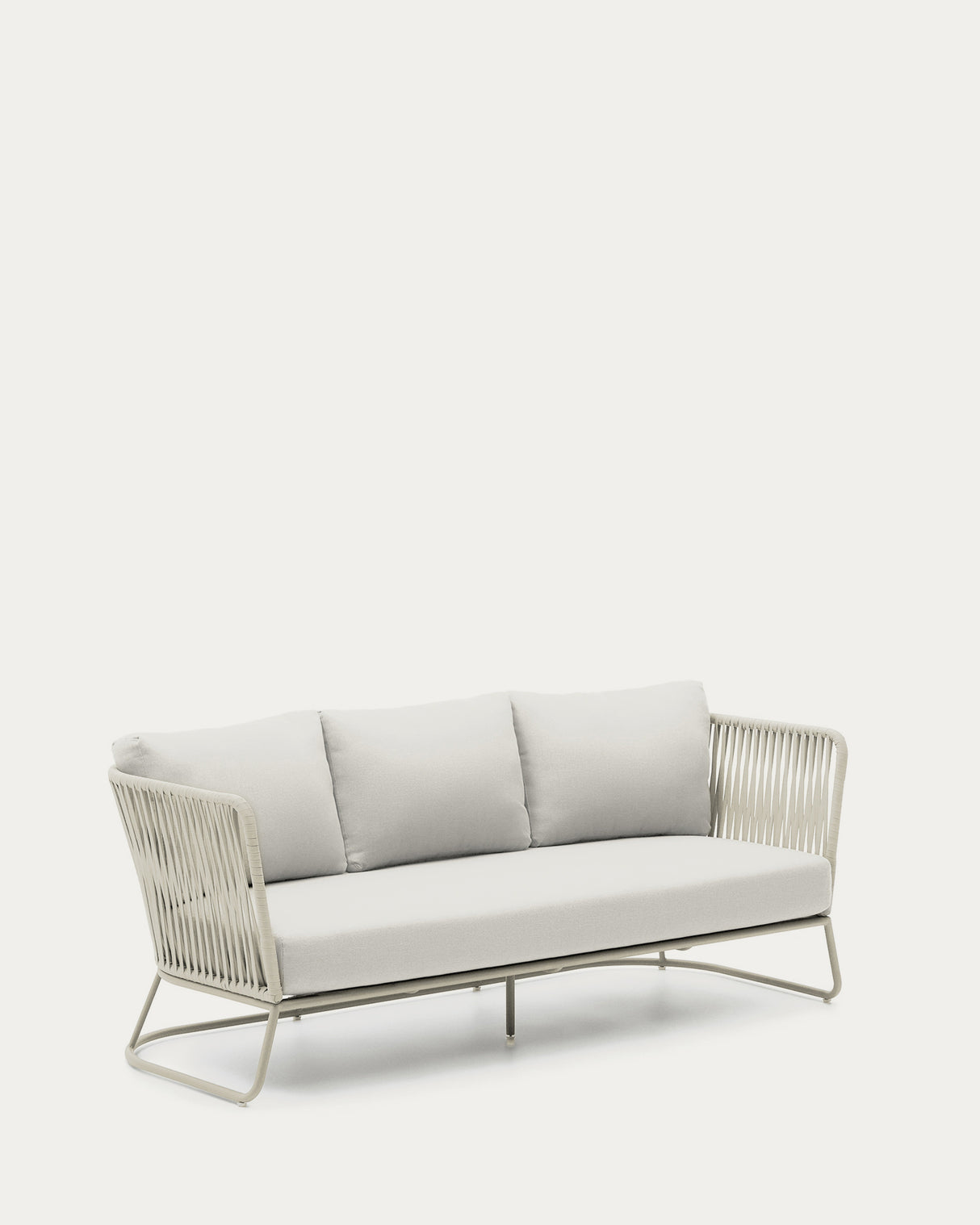 3-Sitzer-Outdoor-Sofa Saconca aus Seil und grau verzinktem Stahl 189 cm - ZEN ZONE Furniture