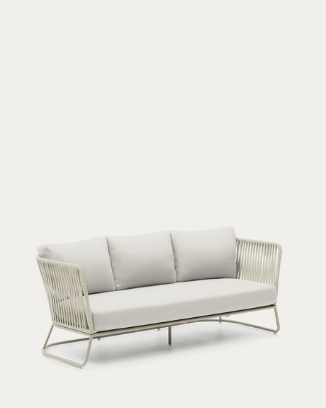 3-Sitzer-Outdoor-Sofa Saconca aus Seil und grau verzinktem Stahl 189 cm - ZEN ZONE Furniture