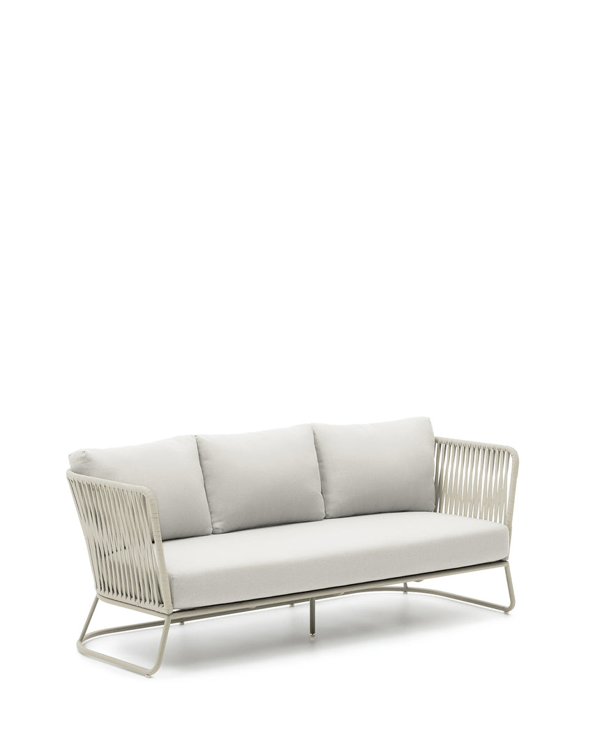3-Sitzer-Outdoor-Sofa Saconca aus Seil und grau verzinktem Stahl 189 cm - ZEN ZONE Furniture