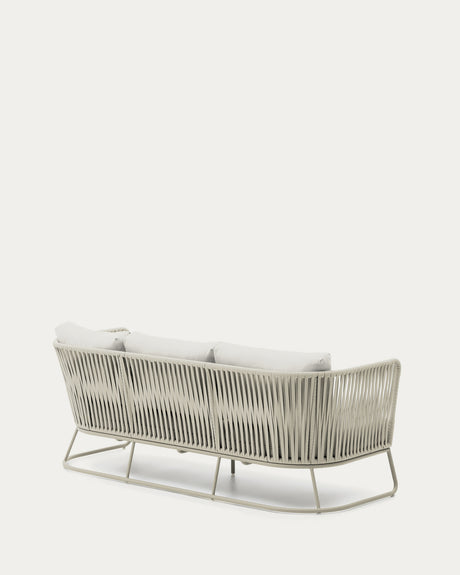 3-Sitzer-Outdoor-Sofa Saconca aus Seil und grau verzinktem Stahl 189 cm - ZEN ZONE Furniture