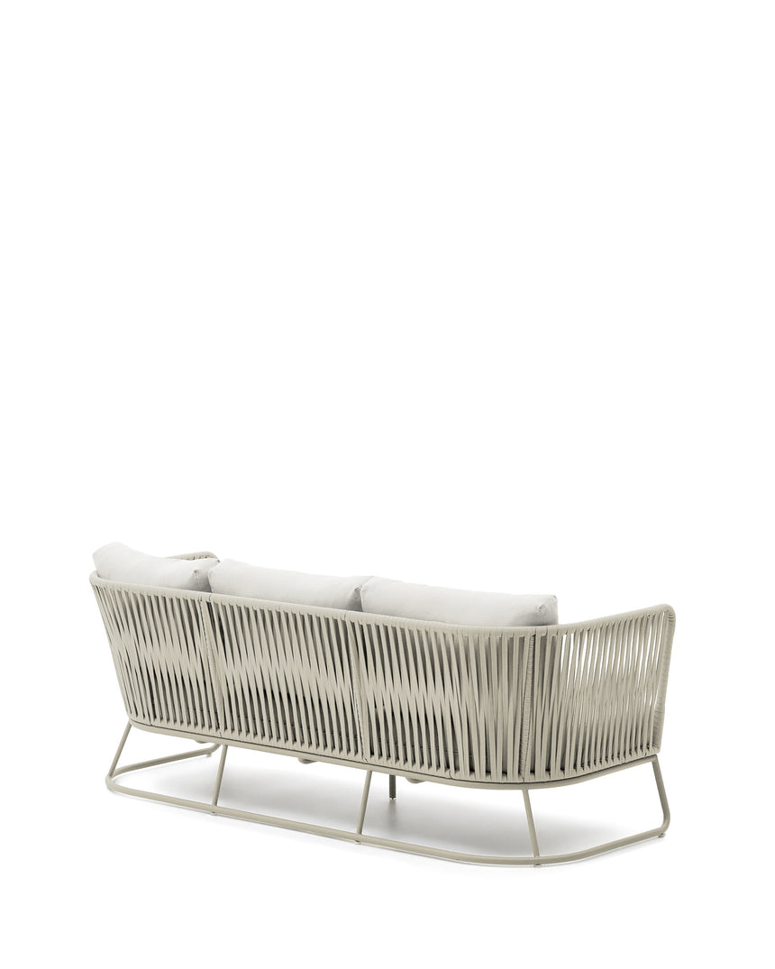 3-Sitzer-Outdoor-Sofa Saconca aus Seil und grau verzinktem Stahl 189 cm - ZEN ZONE Furniture