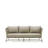 Sacona 3-Sitzer-Sofa für den Außenbereich mit Flechtwerk und verzinktem Stahl, grün, 192 cm - ZEN ZONE Furniture