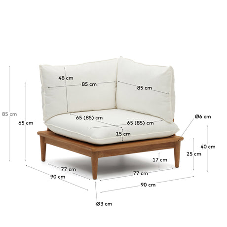 Portitxol modularer Ecksessel aus massivem Teakholz - ZEN ZONE Furniture
