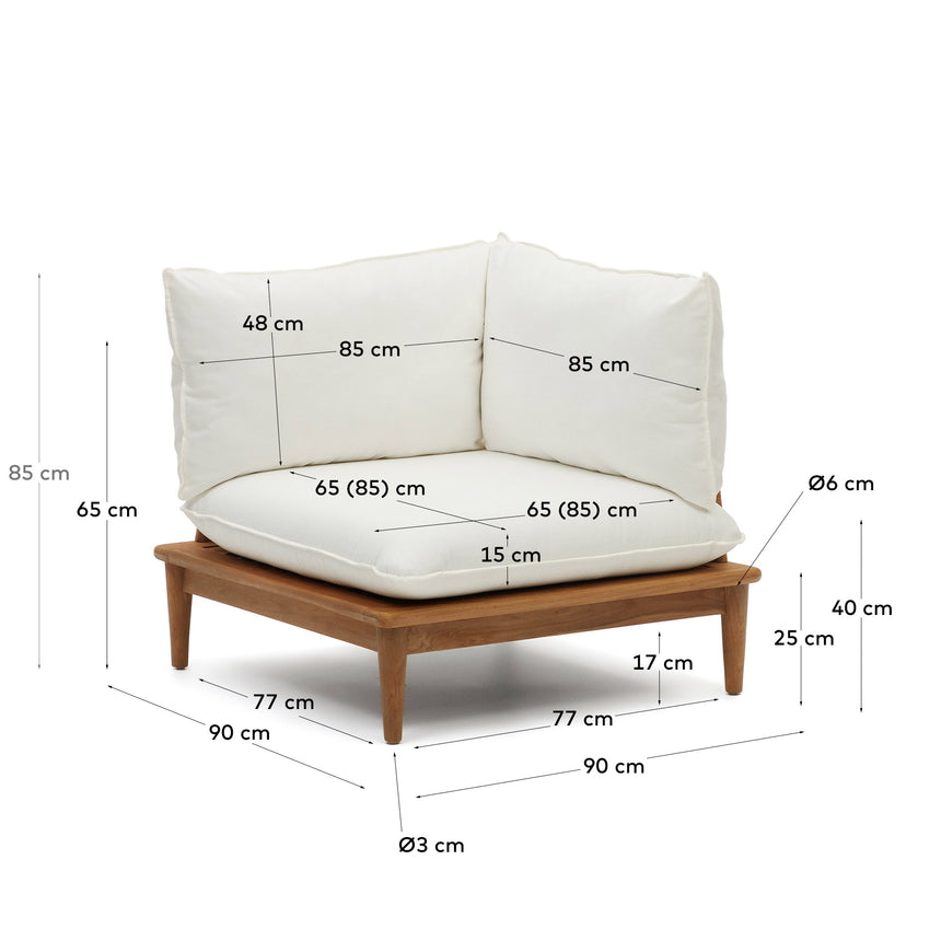 Portitxol modularer Ecksessel aus massivem Teakholz - ZEN ZONE Furniture