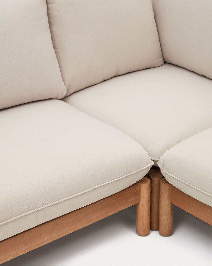 Sacova Set 5-Sitzer-Ecksofa und Couchtisch aus massives Eukalyptusholz 100% FSC - ZEN ZONE Furniture