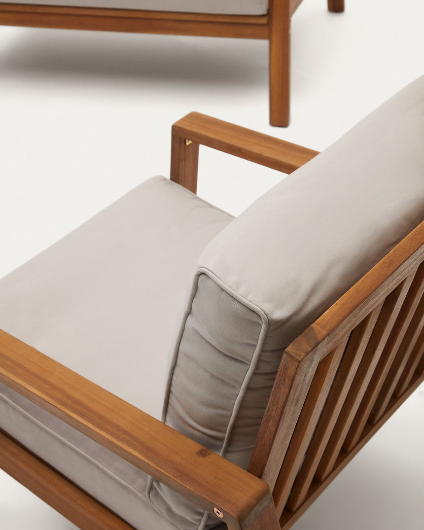 Frares Set aus 2-Sitzer-Sofa, 2 Sesseln und Couchtisch massives Akazienholz 100% FSC - ZEN ZONE Furniture