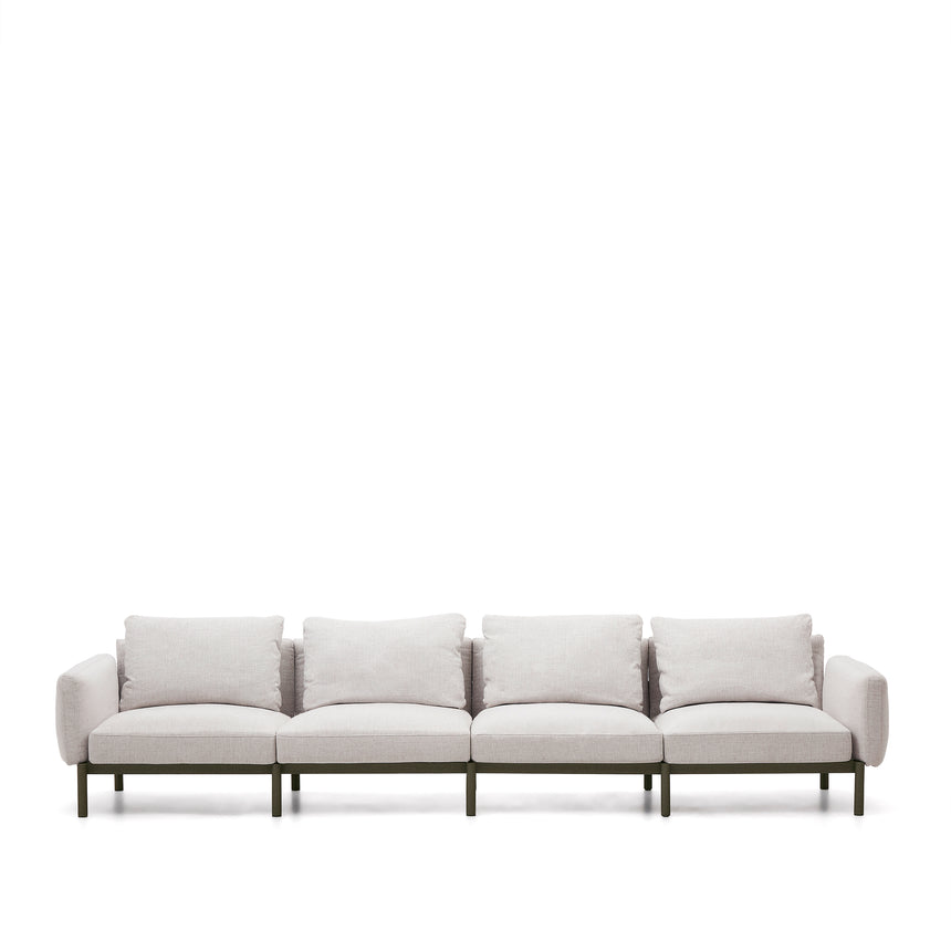 Modulares 4-Sitzer-Sofa für den Außenbereich Sorells aus Aluminium in grüner Ausführung 314 cm - ZEN ZONE Furniture