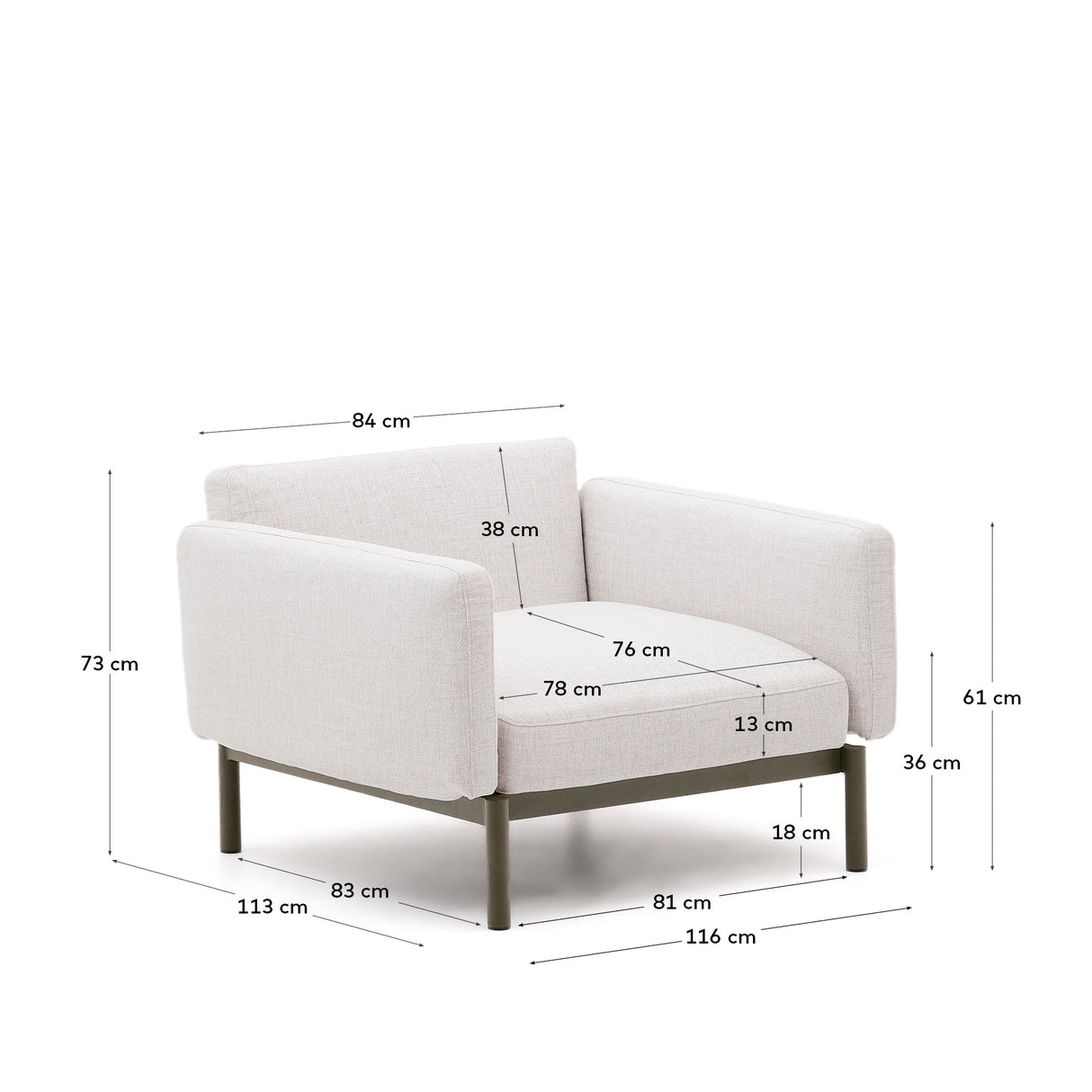 Modularer Outdoor-Sessel Sorells aus Aluminium in grüner Ausführung - ZEN ZONE Furniture
