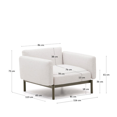 Modularer Outdoor-Sessel Sorells aus Aluminium in grüner Ausführung - ZEN ZONE Furniture