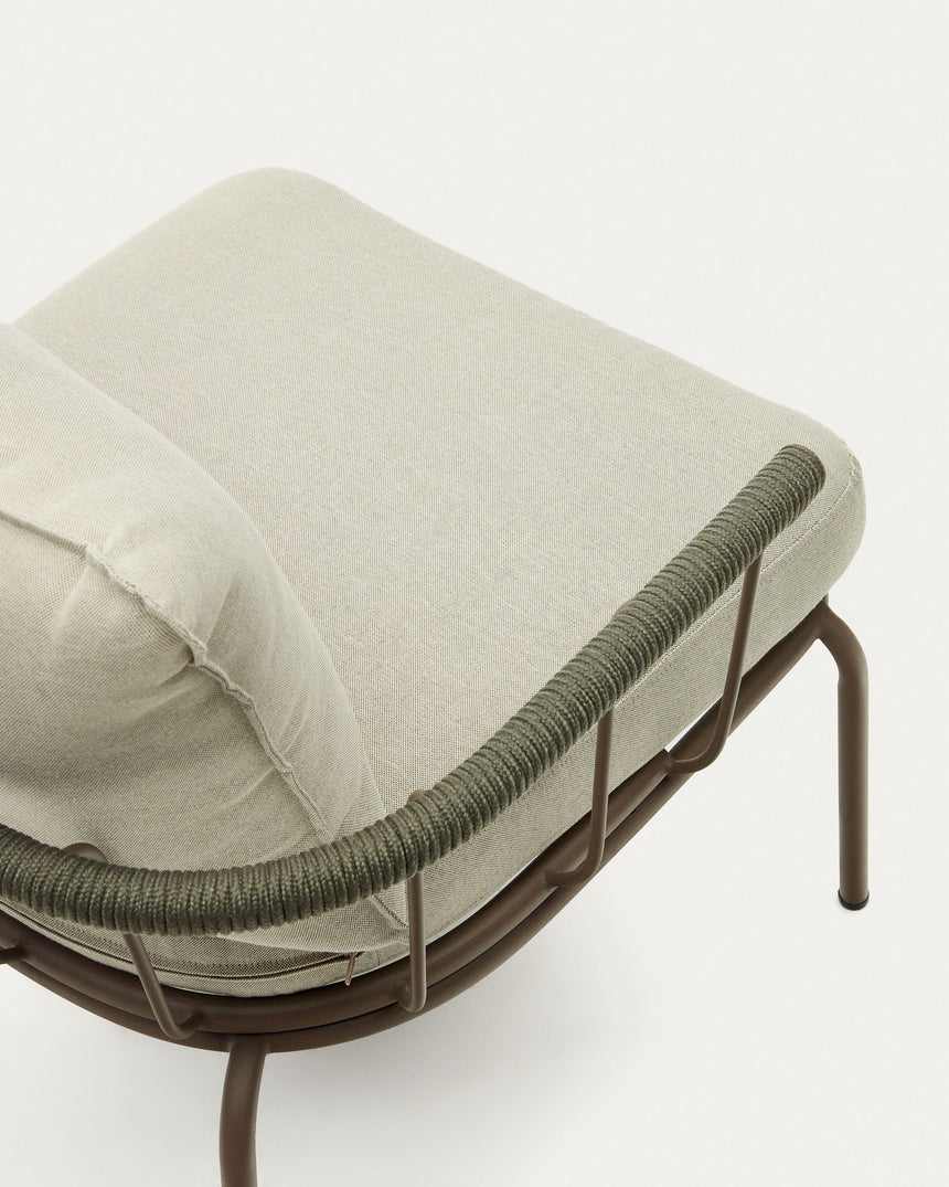 Salguer Sessel aus grünem Seil und Stahl in Braun - ZEN ZONE Furniture
