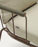 Salguer Sessel aus grünem Seil und Stahl in Braun - ZEN ZONE Furniture