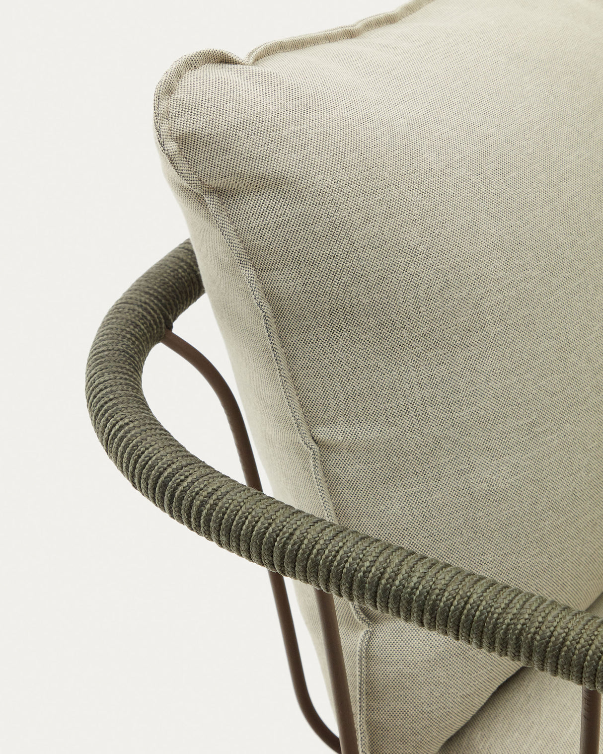 Salguer Sessel aus grünem Seil und Stahl in Braun - ZEN ZONE Furniture