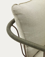 Salguer Sessel aus grünem Seil und Stahl in Braun - ZEN ZONE Furniture