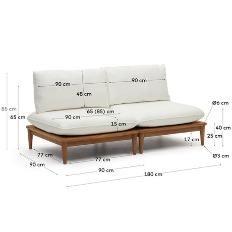 Portitxol Set aus 2 modularen Sesseln aus massivem Teakholz - ZEN ZONE Furniture