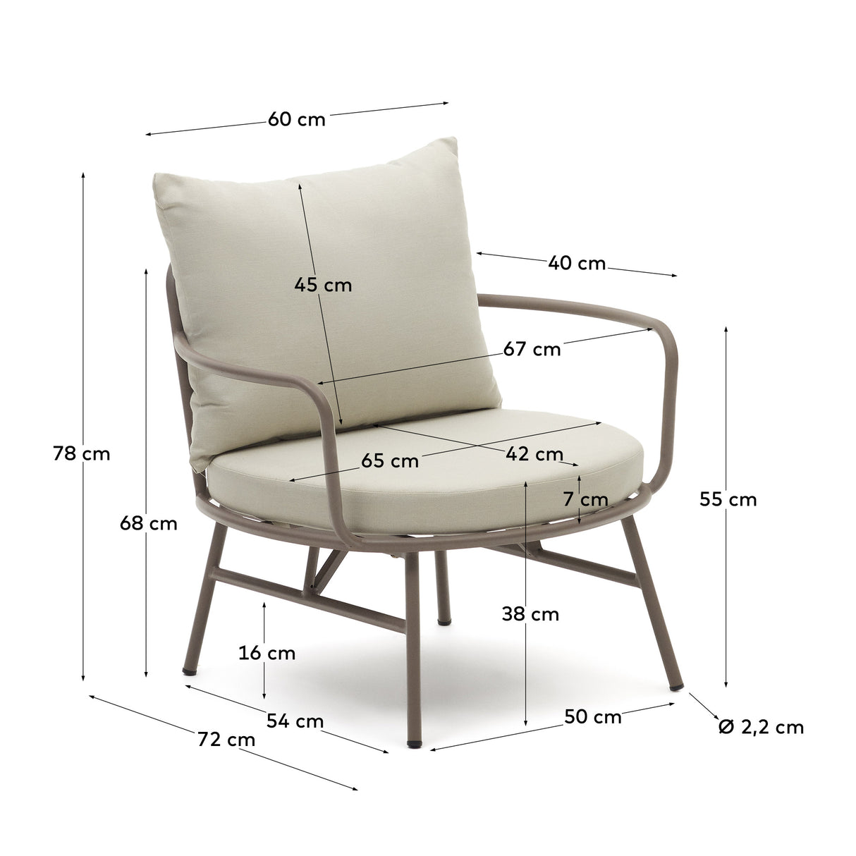 Bramant Sessel aus Stahl mit Finish in Helllila - ZEN ZONE Furniture