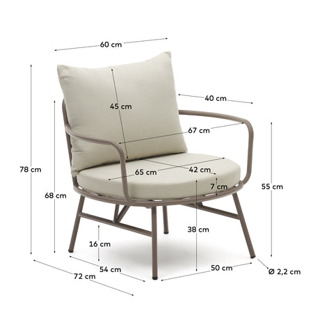 Bramant Sessel aus Stahl mit Finish in Helllila - ZEN ZONE Furniture