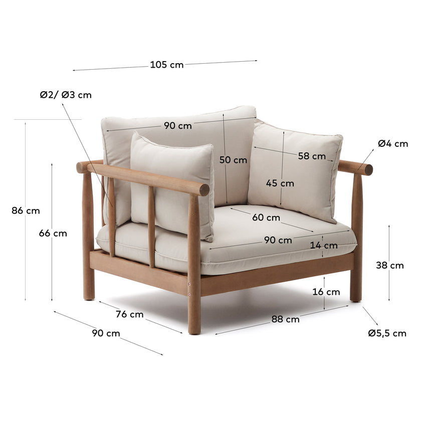 Sacova Sessel aus massivem Eukalyptusholz 100% FSC - ZEN ZONE Furniture