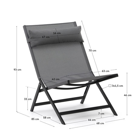 Canutells Klappstuhl aus Aluminium mit dunkelgrauem Finish - ZEN ZONE Furniture