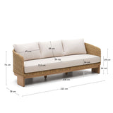 Xoriguer 3-Sitzer-Sofa aus synthetischem Rattan und massivem Eukalyptusholz 100 % FSC 223 - ZEN ZONE Furniture