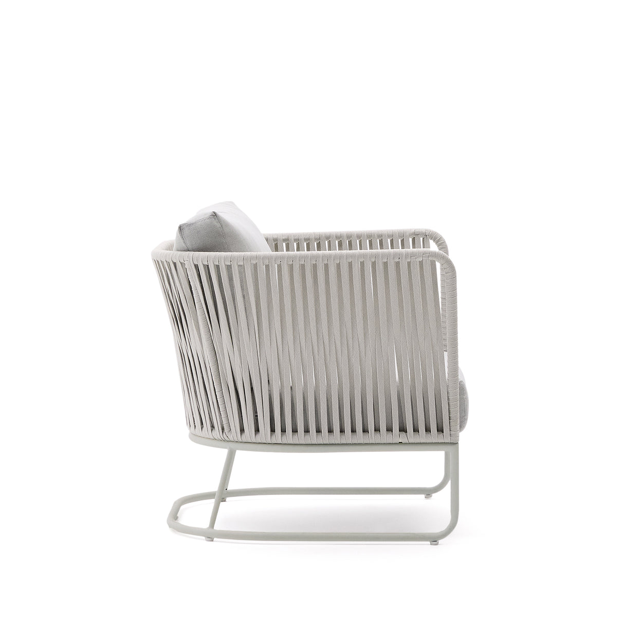 Outdoor-Sessel Saconca aus Seil und grau verzinktem Stahl