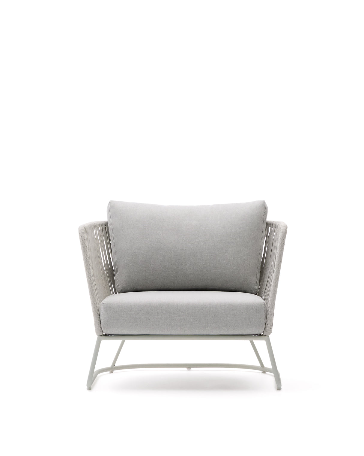 Outdoor-Sessel Saconca aus Seil und grau verzinktem Stahl