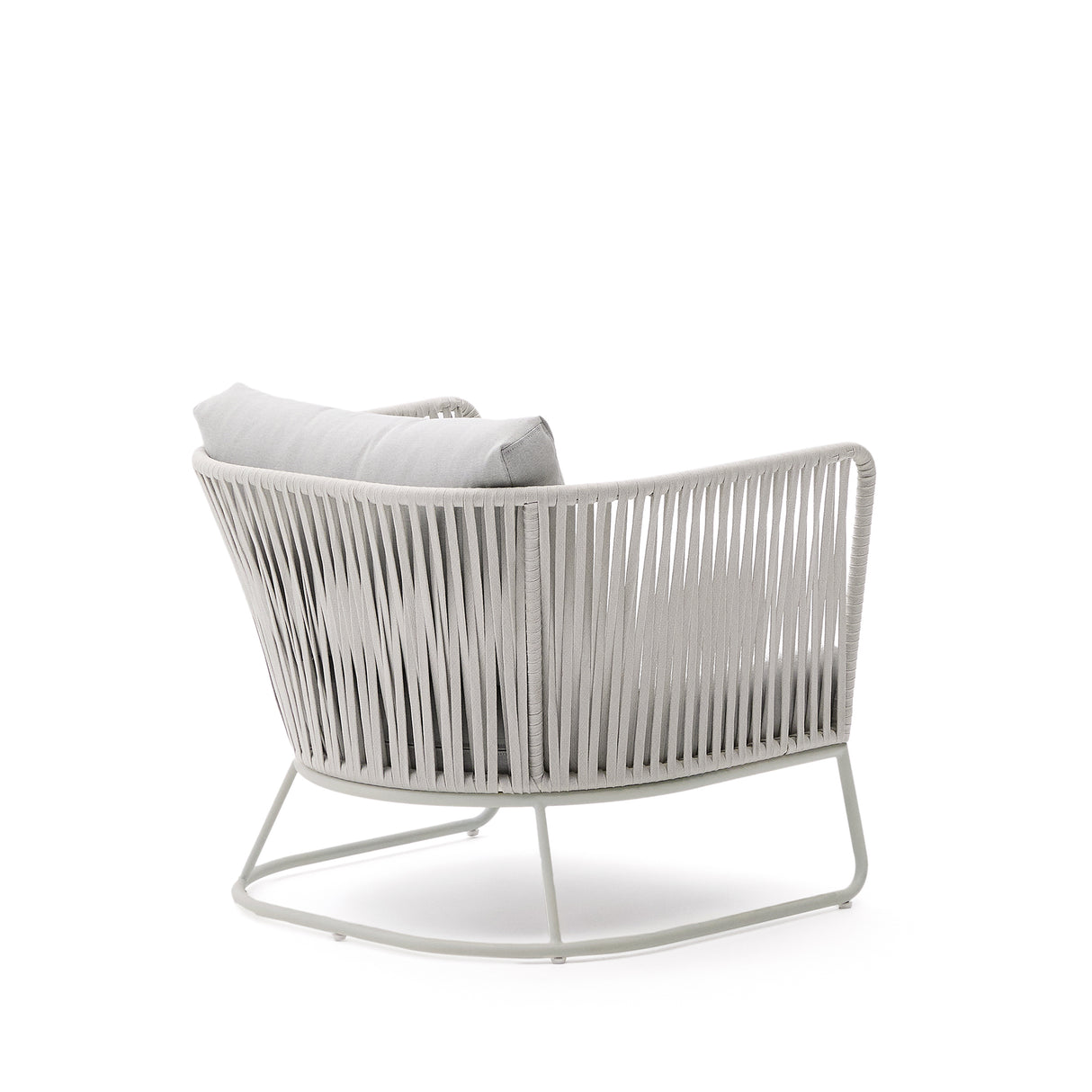 Outdoor-Sessel Saconca aus Seil und grau verzinktem Stahl