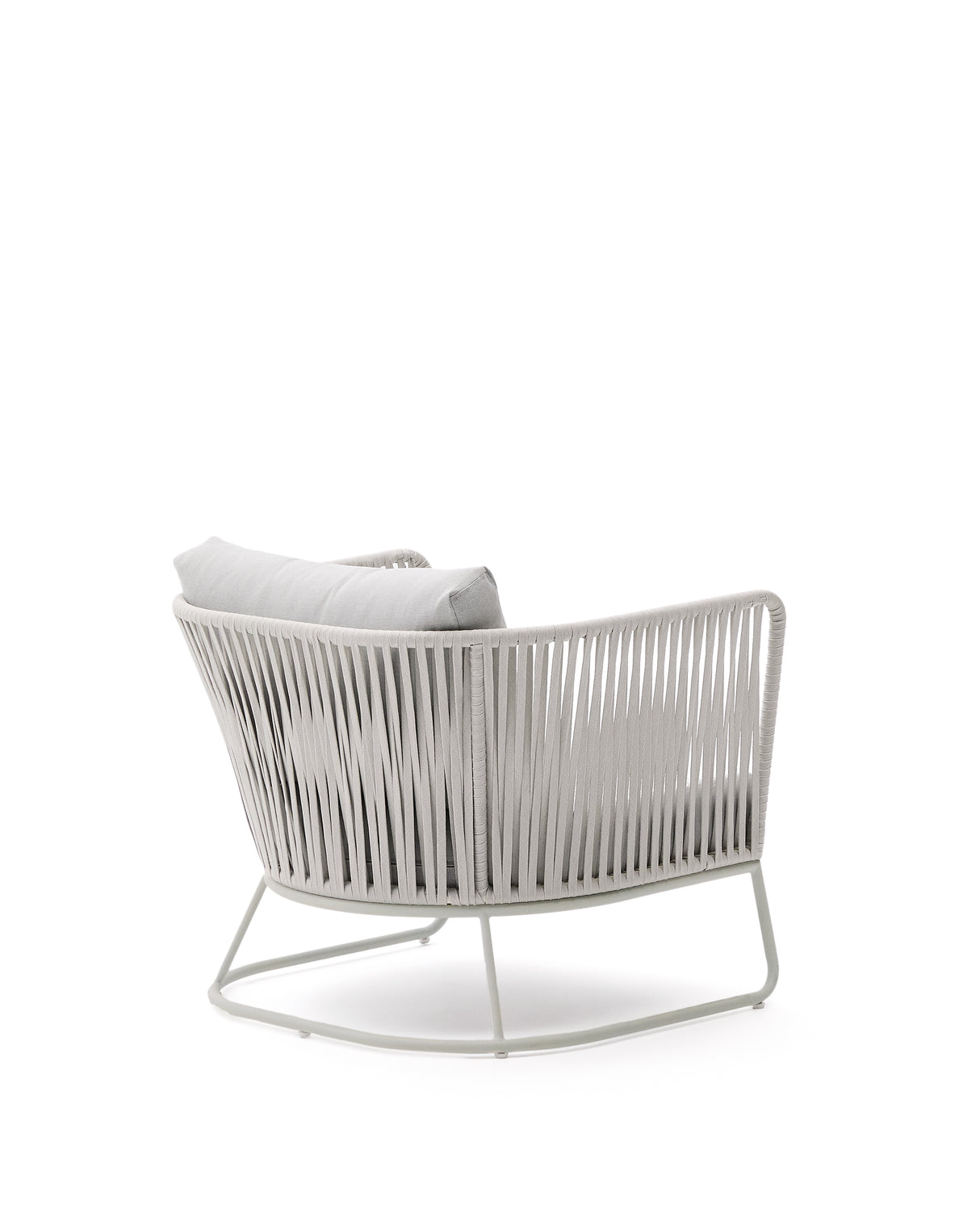 Outdoor-Sessel Saconca aus Seil und grau verzinktem Stahl