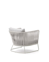 Outdoor-Sessel Saconca aus Seil und grau verzinktem Stahl