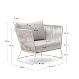 Outdoor-Sessel Saconca aus Seil und grau verzinktem Stahl