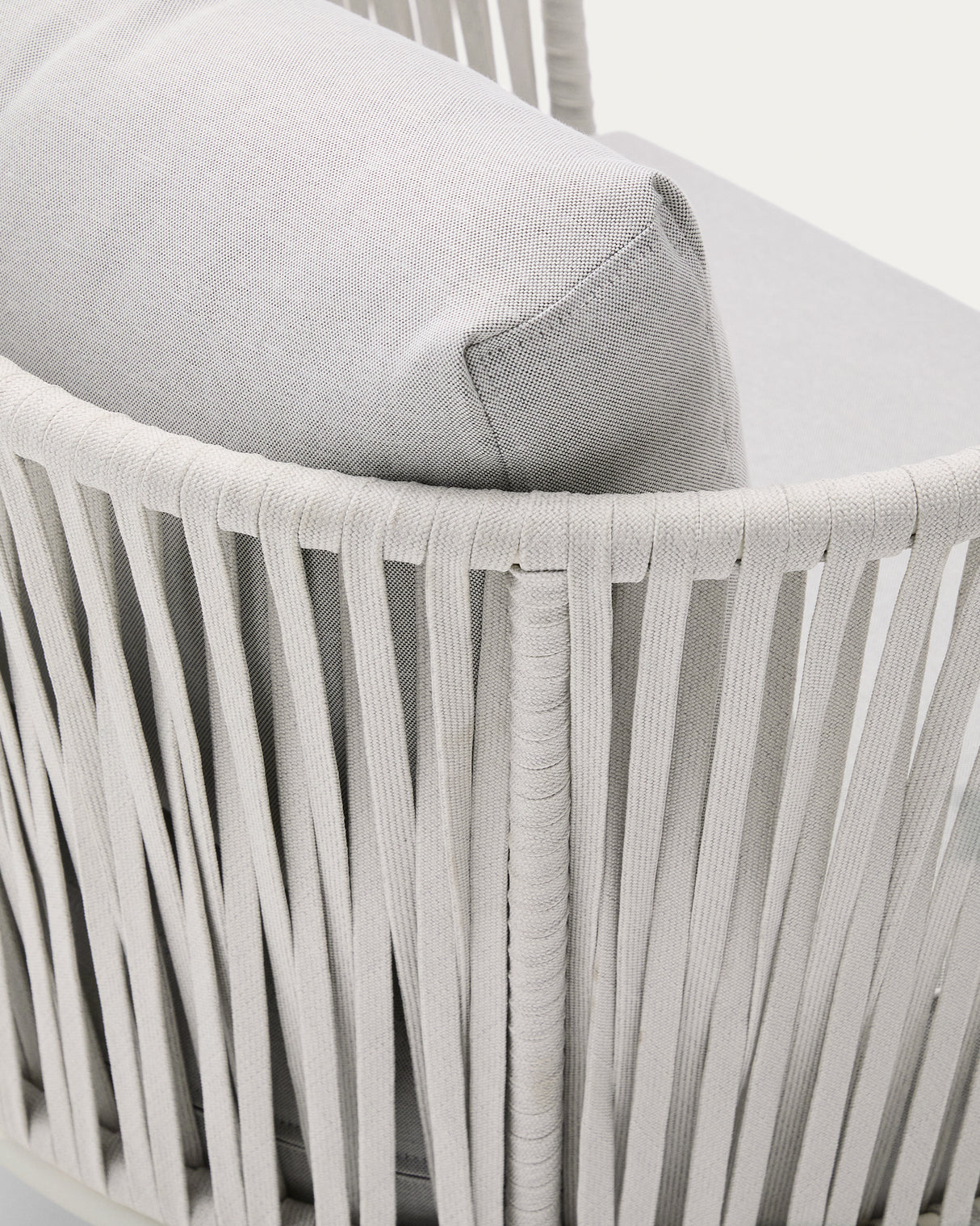 Outdoor-Sessel Saconca aus Seil und grau verzinktem Stahl