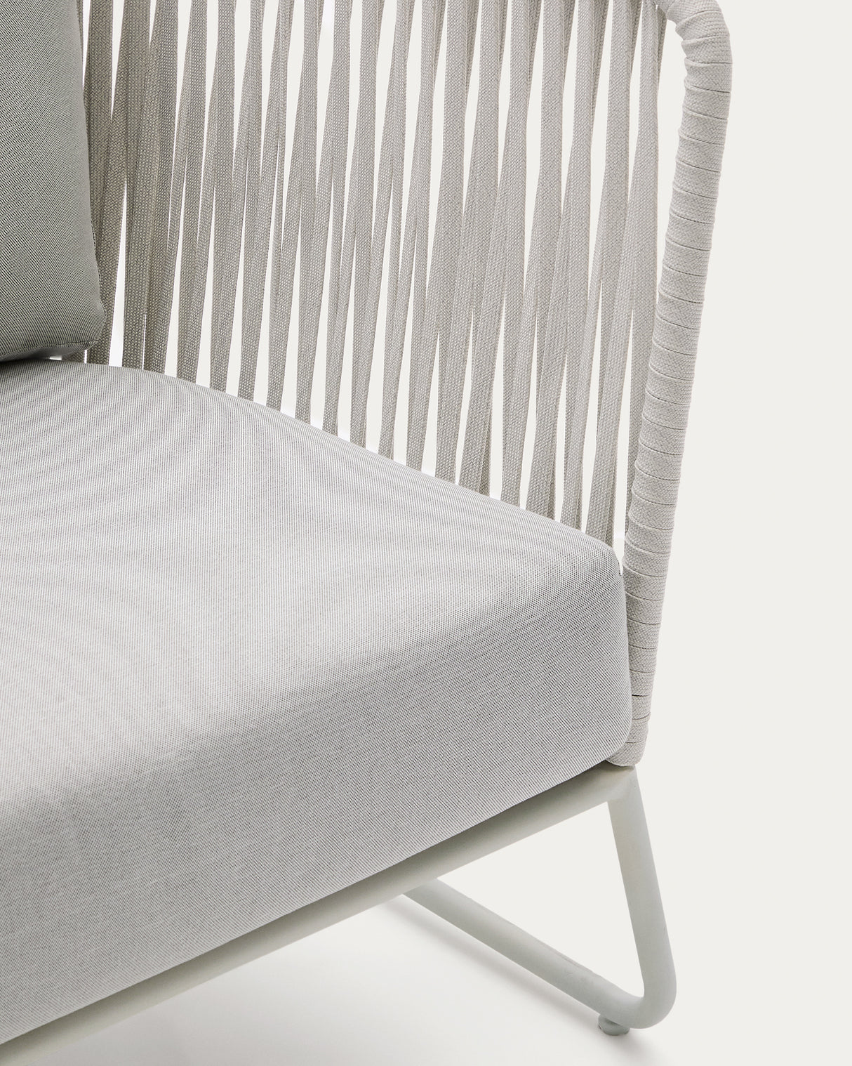 Outdoor-Sessel Saconca aus Seil und grau verzinktem Stahl