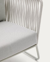 Outdoor-Sessel Saconca aus Seil und grau verzinktem Stahl