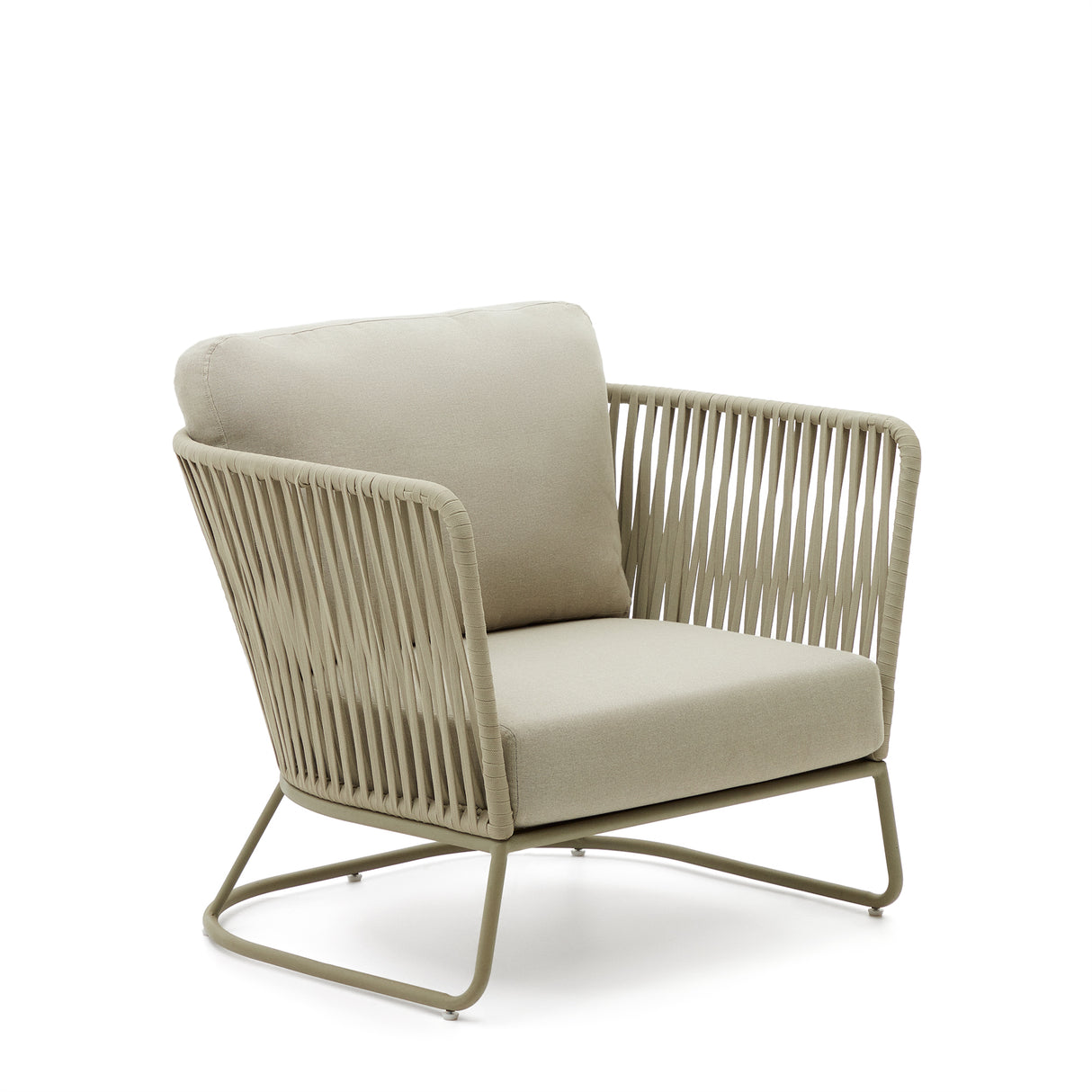 Sacona Sessel für den Außenbereich mit Flechtwerk und verzinktem Stahl, geige - ZEN ZONE Furniture