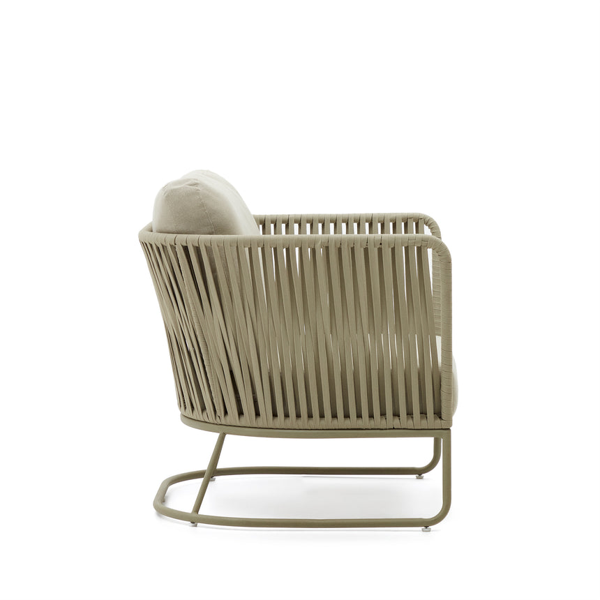 Sacona Sessel für den Außenbereich mit Flechtwerk und verzinktem Stahl, geige - ZEN ZONE Furniture