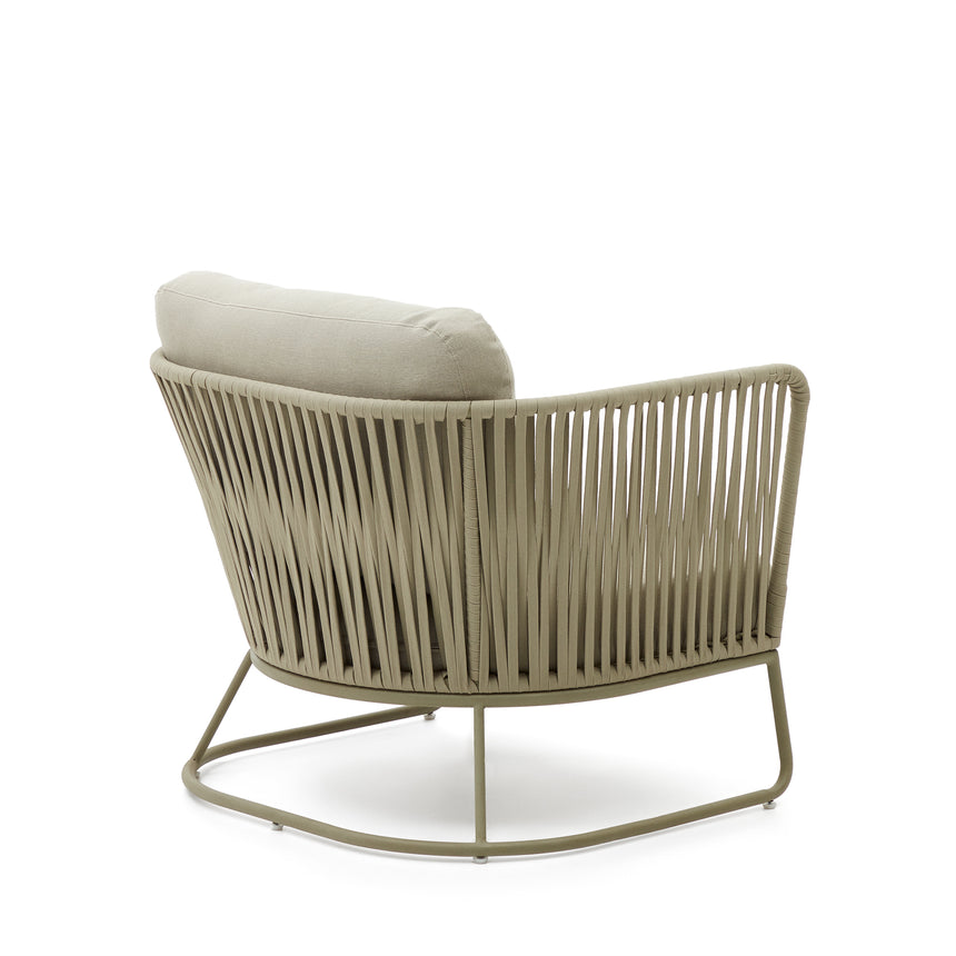 Sacona Sessel für den Außenbereich mit Flechtwerk und verzinktem Stahl, geige - ZEN ZONE Furniture
