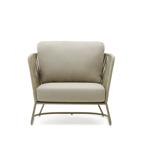 Sacona Sessel für den Außenbereich mit Flechtwerk und verzinktem Stahl, geige - ZEN ZONE Furniture