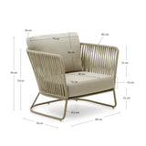 Sacona Sessel für den Außenbereich mit Flechtwerk und verzinktem Stahl, geige - ZEN ZONE Furniture