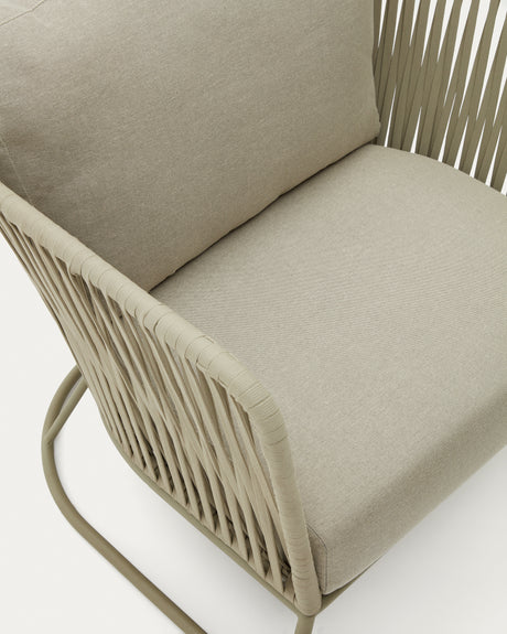 Sacona Sessel für den Außenbereich mit Flechtwerk und verzinktem Stahl, geige - ZEN ZONE Furniture