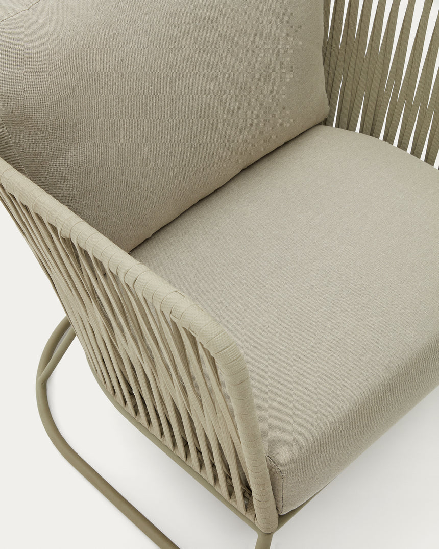 Sacona Sessel für den Außenbereich mit Flechtwerk und verzinktem Stahl, geige - ZEN ZONE Furniture
