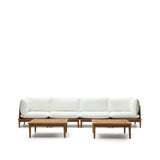 Portitxol modulares Set 2 Ecksessel, 2 Sessel und 2 Couchtische aus massivem Teakholz - ZEN ZONE Furniture